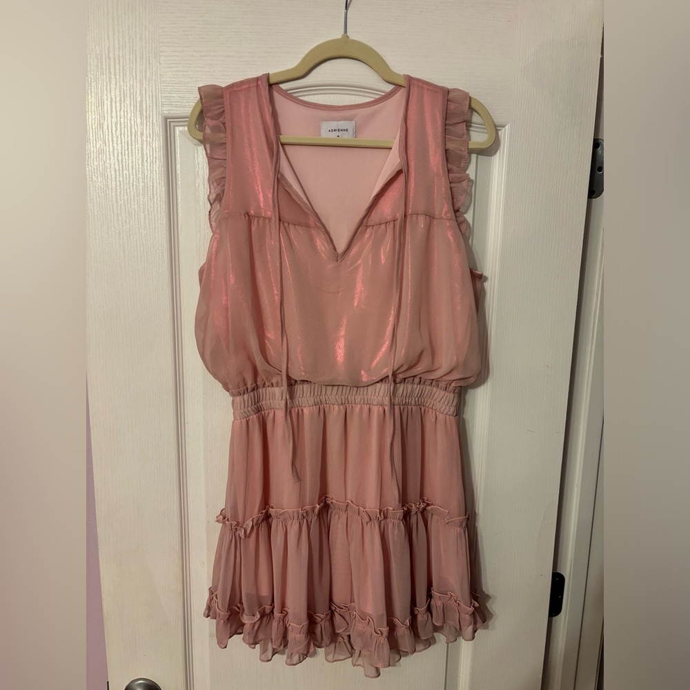 Sheer pink metallic dress